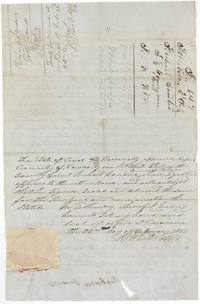 Back of the bond with White's County Court clerk acknowledgment of Sanders' signature and docket, filed for record 22 February 1851.