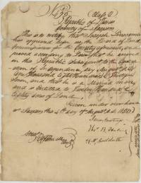Jasper County conditional certificate 475 of 4 Aug 1838: Joseph Linscomb, married man arrived August 1837, 1280 acres.