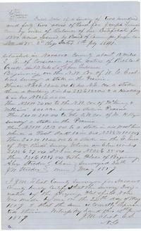 Field notes of 242 acres for Joseph Linscomb, balance of certificate 475, on Richland Creek, surveyed 24 May 1859.