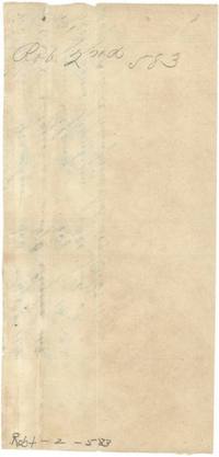 Back of a register fragment endorsed Rob. 2nd 583.