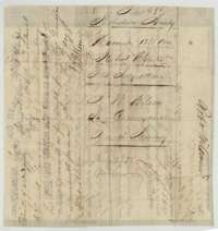 Back of the certificate, with a transfer of the warrant to Samuel Brumbary and the filing note of 10 July 1853.