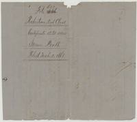 Back of the duplicate certificate docketed Robertson 2nd Class, certificate 1280 acres, James Pratt, filed March 2, 1868.