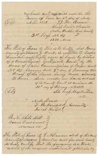 Navarro County Board of Land Commissioners certificate that Pratt is entitled to 1280 acres on Jasper County conditional certificate No. 187 (9 Jan 1840), Corsicana, 28 February 1850.