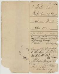Old wrapper for File 623, James Pratt 960 acres, noting it covers Pratt's survey 2-536 and was patented 27 January 1869.