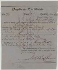 Duplicate second-class certificate No. 29/89 for 640 acres to Henry Hubble, issued at Austin on 24 August 1869 by Commissioner Joseph Spence to replace a lost original.