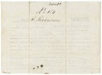 Back of the certificate docketed 'No. 154, J. Richardson, 640 A 3'.
