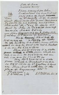 Field notes of 640 acres surveyed for John Richardson near Corsicana by D. R. Mitchell, with chain carriers and plat sketch.