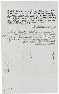 Mitchell certifies the survey of 18 May 1850 and J. P. Philpott records it in Colony Book I page 38.