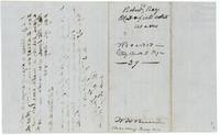 Wrapper for the field notes of Robert B. Ray, recorded Colony Book I page 39, signed W. H. Beeman.