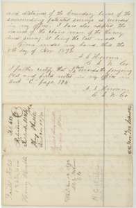 Second page of the Hubble field notes, with the county surveyor's certificate and record reference, 8 November 1873, and the General Land Office filing note.