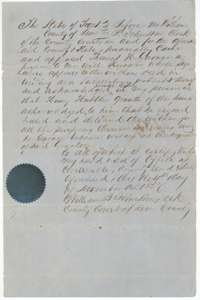 Leon County clerk's acknowledgment of the Hubble to Kitchell deed, 4 November 1857.