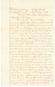 Letters of administration naming James M. Riggs administrator of the estate of Aaron Kitchell, Navarro County, January 1866.