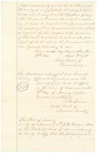 Continuation of the letters of administration, signed by the county clerk and certified under court seal at Corsicana.