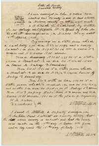 Field notes for 320 acres on Cottonwood Creek, a branch of Richland Creek, surveyed for John B. Harris by deputy surveyor David R. Mitchell, 17 June 1850.