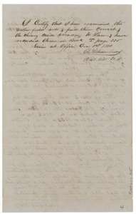 B. J. Chambers' certificate of 1 December 1853 that the Navarro survey is correct and recorded in Book I, page 330.