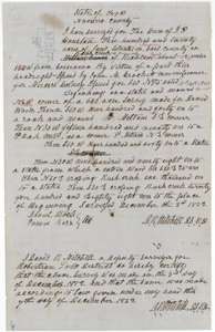 Field notes for 320 acres on Rush Creek, a branch of Richland Creek, surveyed for the heirs of John P. Houston by deputy surveyor D. R. Mitchell, 3 December 1852.