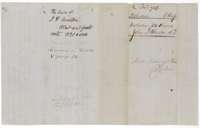 Wrapper for the plat and field notes of the heirs of John P. Houston, 320 acres, recorded in Book V, page 74 and marked patented February 1855.