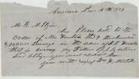 Letter from Corsicana, 15 November 1854, asking the Land Office to hand Mr. Houston the two 320-acre surveys in the name of J. P. Houston.