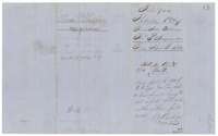 Back of the file, with the docket for the Shapard survey and the receipt of 7 April 1854 for the government dues paid on the patent.