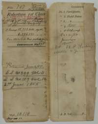 File jacket for Jefferson Haggerty's headright certificate No. 298, listing the certificate, field notes and a letter; patented in two surveys on 4 June 1855.