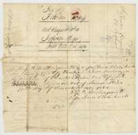 Back of the certificate, with deputy surveyor B. P. Hollingsworth's endorsement of a survey made under it and the Land Office filing note of 28 October 1854.
