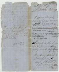 Wrapper for the Haggerty field notes, with notes on the chain of title and the patent to the heirs of Jefferson Haggerty dated 4 June 1855.