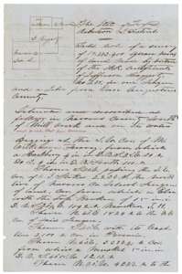 Field notes of 18,773,400 square varas for Jefferson Haggerty south of Mill Creek in Navarro County, surveyed by deputy surveyor B. P. Hollingsworth in May 1854.
