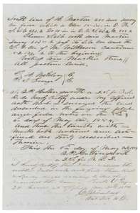 End of the Navarro County field notes, with Hollingsworth's certificate of 8 May 1854 and the district surveyor's examination, recorded in Book U, page 39.