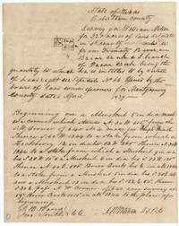 David R. Mitchell's field notes and plat for William Miller's 320 acres on Briar Creek, next to Joseph Bunch's 640.