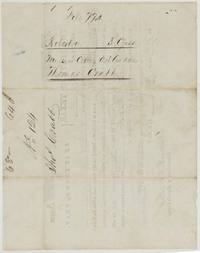 Back of the certificate endorsed Robertson 3 Class, Mercer's Colony Cert 640 acres, Thomas Crabb, No. 124.