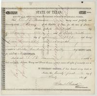 Bounty certificate No. 1660 for 1280 acres to O. B. Munroe for five months' army service in 1837, a duplicate of lost warrant No. 1432, approved 29 March 1860.