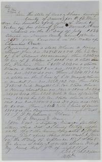 J. M. Eliot's field notes for 640 acres on Chambers Creek, 7 1/2 miles from Corsicana (Abst. 596), surveyed 2 September 1857.