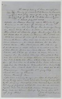 J. M. Eliot's field notes and sketch for 640 acres on Richland Creek about 14 miles south of Corsicana (Abst. 597), surveyed 2 July 1857.