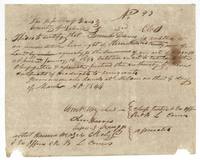 Sabine County unconditional headright certificate No. 93, third class, for 320 acres to Samuel Davis, issued at Milam on 4 March 1844.