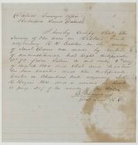 District Surveyor's certificate that Davis's survey on Richland Creek was vacated and the certificate relocated on Chambers Creek next to John B. Boyer, Book N page 207.