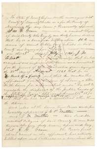 First page of James G. Green's sworn proof, 19 September 1872, that he settled and improved 152 acres in Navarro County as a homestead from 31 August 1861.