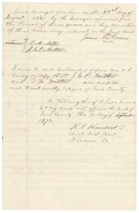 End of the proof of occupancy, with the sworn statement of two neighbours, J. C. P. Melton and O. M. Melton, and the district clerk's certificate.