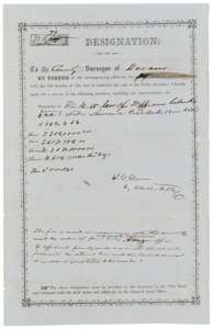 Second designation, 2 October 1861, signed for James G. Green by his attorney, with a note asking whether the land should be resurveyed to make good title.