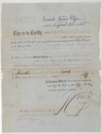 Land Office certificate that the heirs of George A. Davis may survey 228.87 acres, the unlocated balance of a bounty warrant.