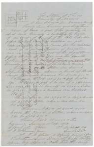 Field notes and plat for 2,763 acres of Navarro County school land on the waters of Richland Creek, surveyed by deputy surveyor J. M. Elliot, 11 April 1852.