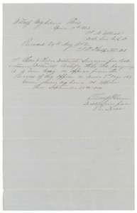 Surveyor's certificate on the 2,536-acre notes, with a copy certificate by district surveyor Thos. J. Oliver, 22 September 1856.
