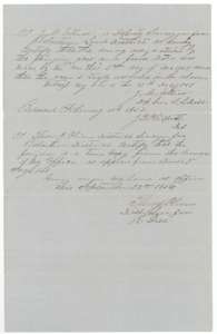 Surveyor's certificate on the 1,585-acre notes, with a copy certificate by district surveyor Thos. J. Oliver, 22 September 1856.