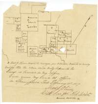 Second sketch map by district surveyor Thos. J. Oliver, 19 February 1857, showing the Navarro County school lands among neighbouring surveys.