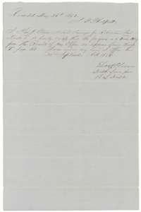 Surveyor's certificate on the one-third league notes, with a copy certificate by district surveyor Thos. J. Oliver, 22 September 1856.