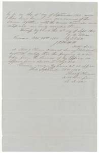 Surveyor's certificate on the one league notes, with a copy certificate by district surveyor Thos. J. Oliver, 22 September 1856.