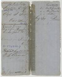 Jacket and contents sheet for file 812, Elijah P. Baker, 640 acres, certificate 199, patented 29 August 1853, No. 574 Vol. 7.