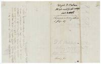 Back of the field notes, recorded in Colony Book I page 29, with the note to place it with Mitchell's other applications.