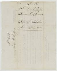 Back of the certificate, endorsed file 838 Robertson 3rd Class, Mercer's Colony certificate, John C. Jeffers, filed 4 June 1853.