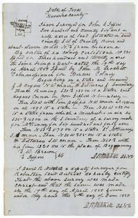 David R. Mitchell's field notes and plat for 226 1/2 acres for Jeffers southwest of the Trinity River, about eleven miles N 42 E of Corsicana, surveyed 19 April 1850.