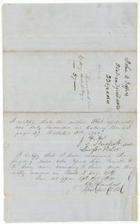 J. P. Philpott records the 226 1/2-acre notes in Colony Book I page 37 on 2 October 1850; Chambers finds them correct 19 April 1854.